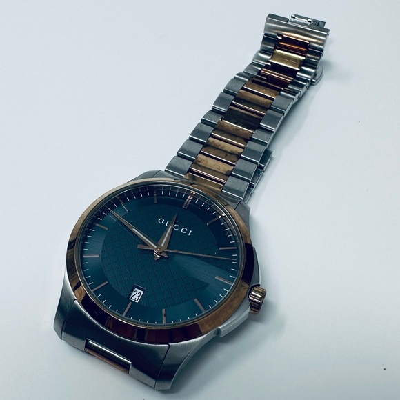 GUCCI G TIMELESS SILVER/ROSE GOLD 38MM WATCH - Picture 7 of 13